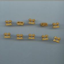 LEGO x 10 Pearl Gold Brick, Round 1 x 2 with Hollow Studs and Open Center 77808