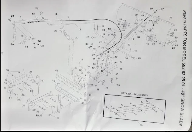 HUSQVARNA OEM 48" SNOW BLADE 592822501 532308321 45-0429-669 5449217-01 POULAN - Image 2 of 3
