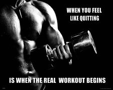G-432 Bodybuilding Weightlifting Fitness Motivational Fabric Poster 24x36 27x40