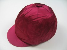 Helmet Cover Satin Cap Cover Elasticated Wine Red XL Made in England