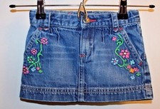 Baby GAP denim skirt with embroidery for little girls size 3 Year