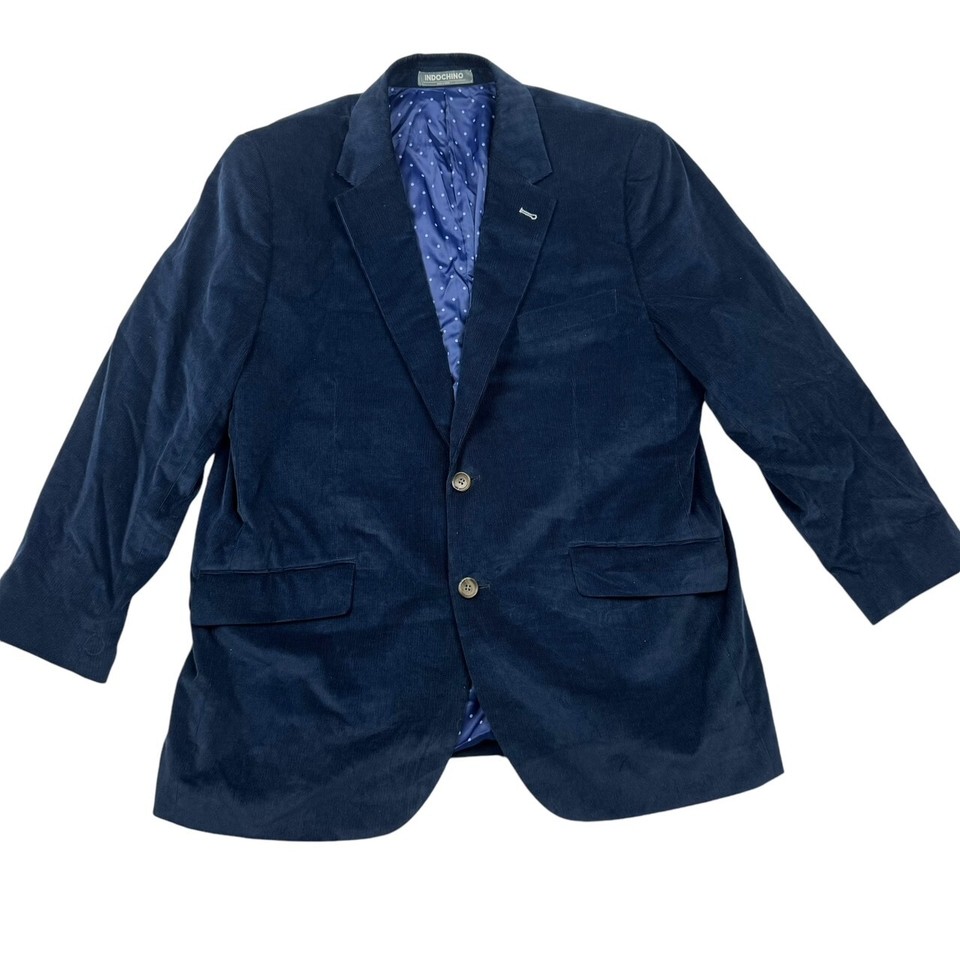 Indochino Men's Cotton Corduroy 2Button Blazer Navy Blue 42S eBay