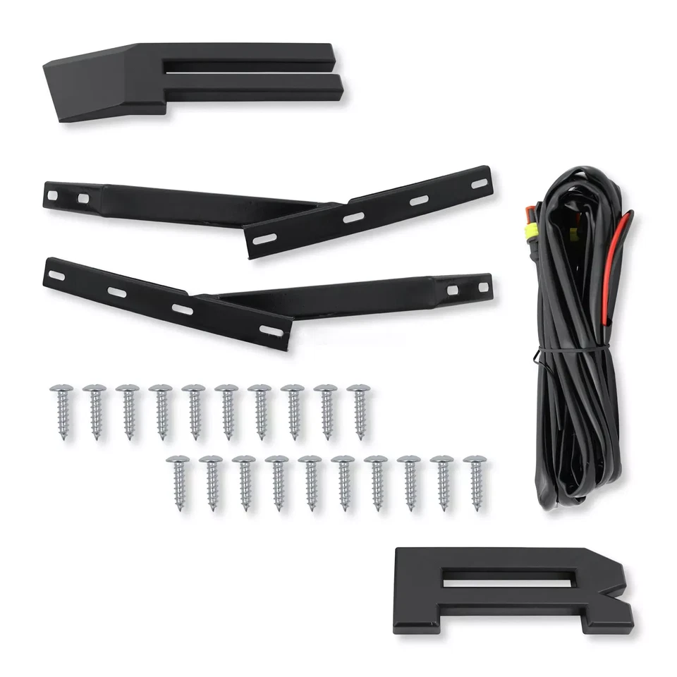 For 2004-2008 F150 F-150 Black Raptor Style Front Bumper Grille Grill w/ Lights Foto 4 de 4