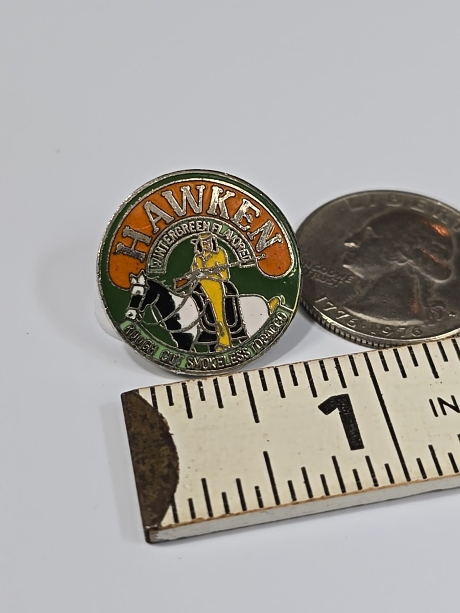 Hawken Wintergreen Flavor Lapel Pin Rough Cut Smokeless Tobacco