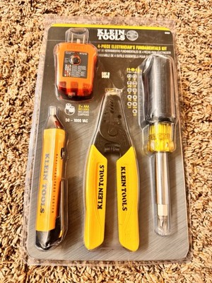 Klein Tools 4-Piece Electrician Kit: NCVT, GFCI Tester, 11-in-1, Stripper 92923