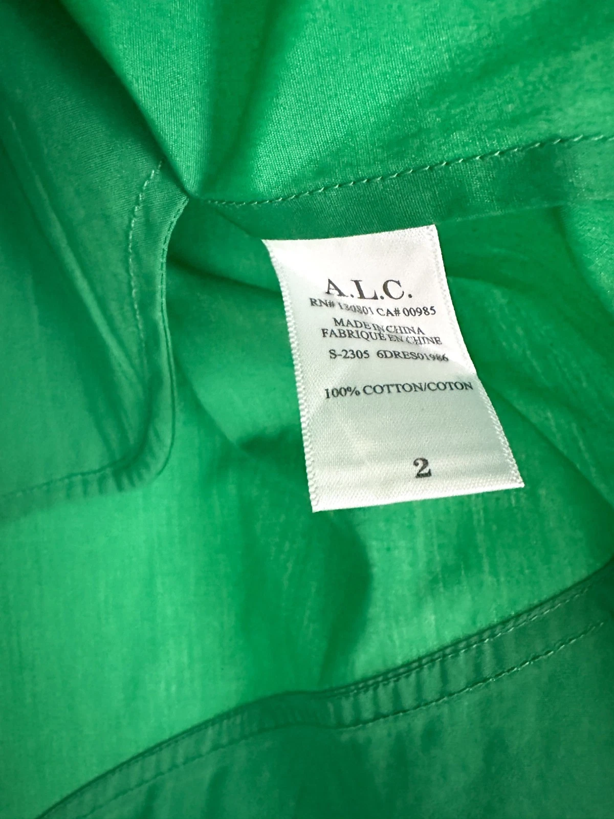 VETEMENTS A.L.C. Mini abito verde cotone senza maniche con ferretto taglia 2