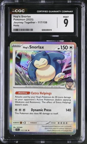 Hop's Snorlax 2025 Journey Together #117/159 CGC 9