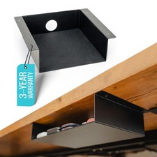 Under Desk Storage Shelf - Carbon Steel Under Desk Tray with Cable Management...