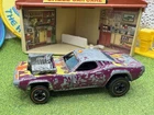 1975 Hot Wheels Redline Rodger Dodger Plum / Orange & Yellow Flames HK Plastic