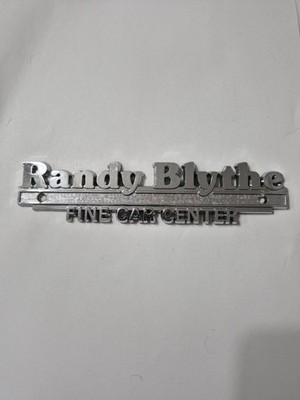 VTG Randy Blythe Fine Car Center Plastic Dealer Badge Emblem Nameplate Ship