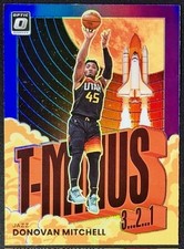 Donovan Mitchell 2021-22 Donruss Optic Basketball-T-Minus 3,2,1 Purple Prizm #5