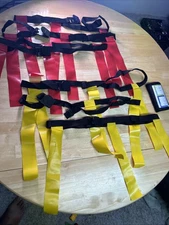 Flag Football Belts Set with Adjustable Straps and Flags 6 Total 3 Yellow 3 Red