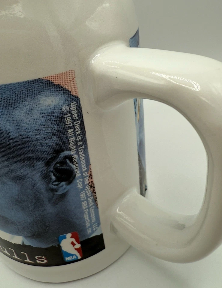 Taza de cerámica vintage 1997 Michael Jordan Upper Deck NBA Chicago Bulls firma   Foto 4 de 4