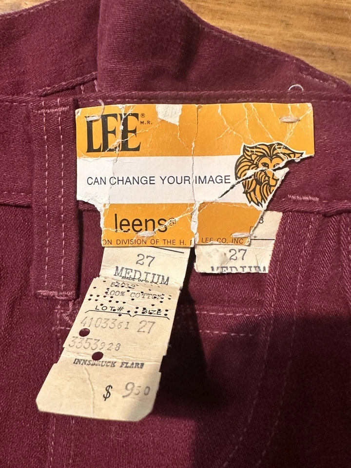 Pantalones rojos Lee Leens vintage años 70 Foto 3 de 4