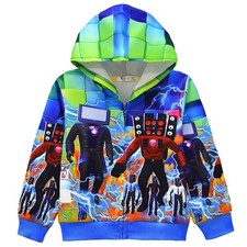 Tee Casual Kid Sweatshirt TV Top for Boys Girls Costume Comfortable Zip Hoodie