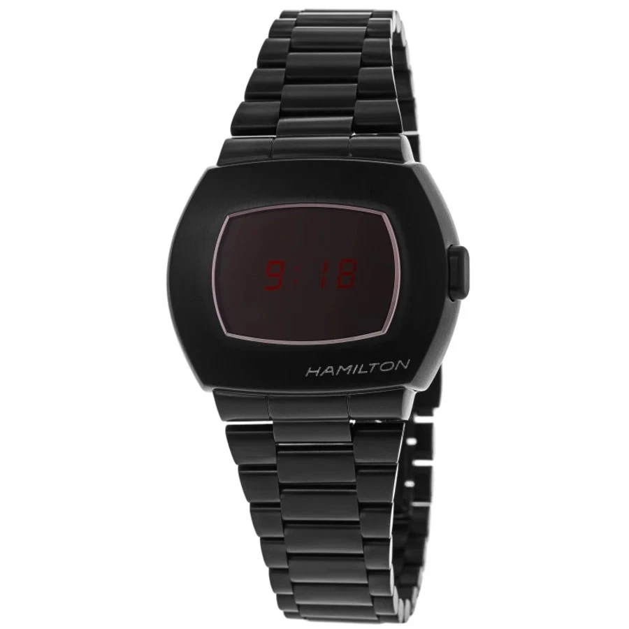Nuevo Reloj Hombre Hamilton PSR Digital Cuarzo Negro PVD Acero H52404130
