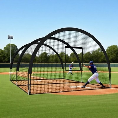 Baseball Softball Schlagkäfig Netz PE-Pitching-Schlagnetz 32 Fuß Schwarz