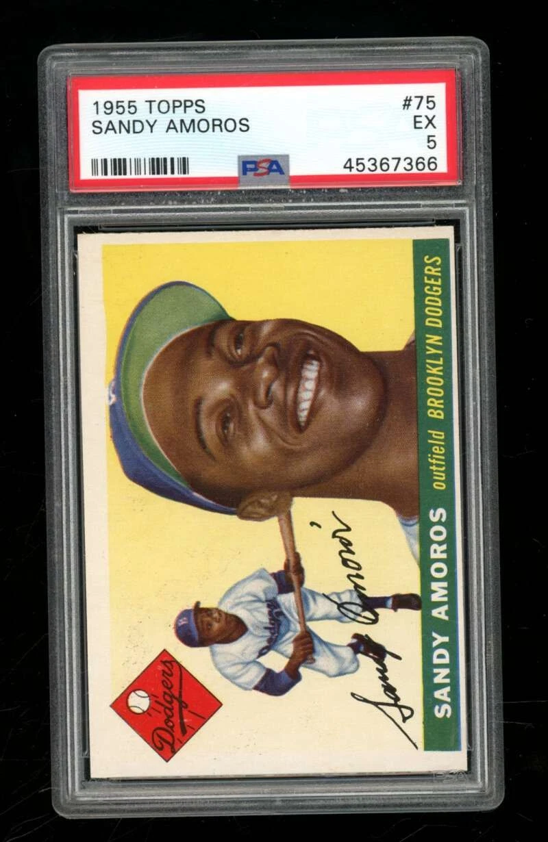 1955 Topps Sandy Amoros #75 Rookie PSA 5 Brooklyn Dodgers UZ398