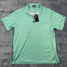 Bad Birdie Golf Polo Men's XL Aim Point Dusty Jade Short Sleeve Performance NWT