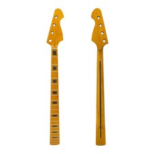 Maple Bass guitar neck 21fret 34inch Block Inlay Yellow Finished Necks Parts