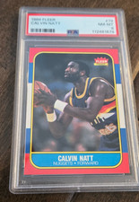 1986 1986-87 FLEER CARD CALVIN NATT NUGGETS TRAILBLAZERS NETS # 79 PSA 8 NM-MT
