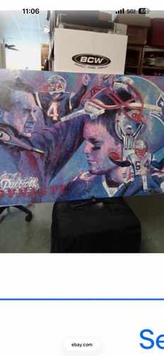 Tom Brady Art Giclee Canvas autograph by Brady JSA Authenticated