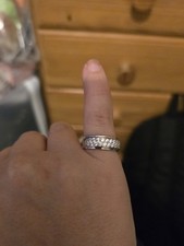 STERLING SILVER CUBIC ZIRCONIA CLUSTER RING SIZE O