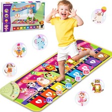 ​ Tapis Musical 5 Langues (FR/DE/en/IT/ES), Jouet Bébé 1 an, Tapis Piano Enfant