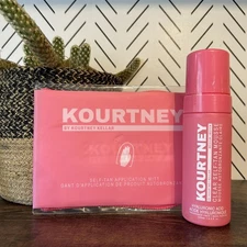 NEW Kourtney Kellar Self Tanning Bundle Set Tan Clear Foam Mousse Medium Mitt