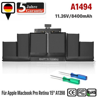 A1494 Akku für Apple Macbook Pro 15'' A1398 Late 2013 Mid 2014 Laptop Batterie DE