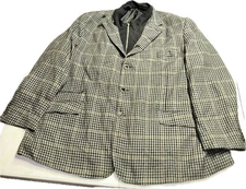 Scandia Woods Jacket 52 Reg Men’s Gray Plaid Blazer Style Full Zip Coat