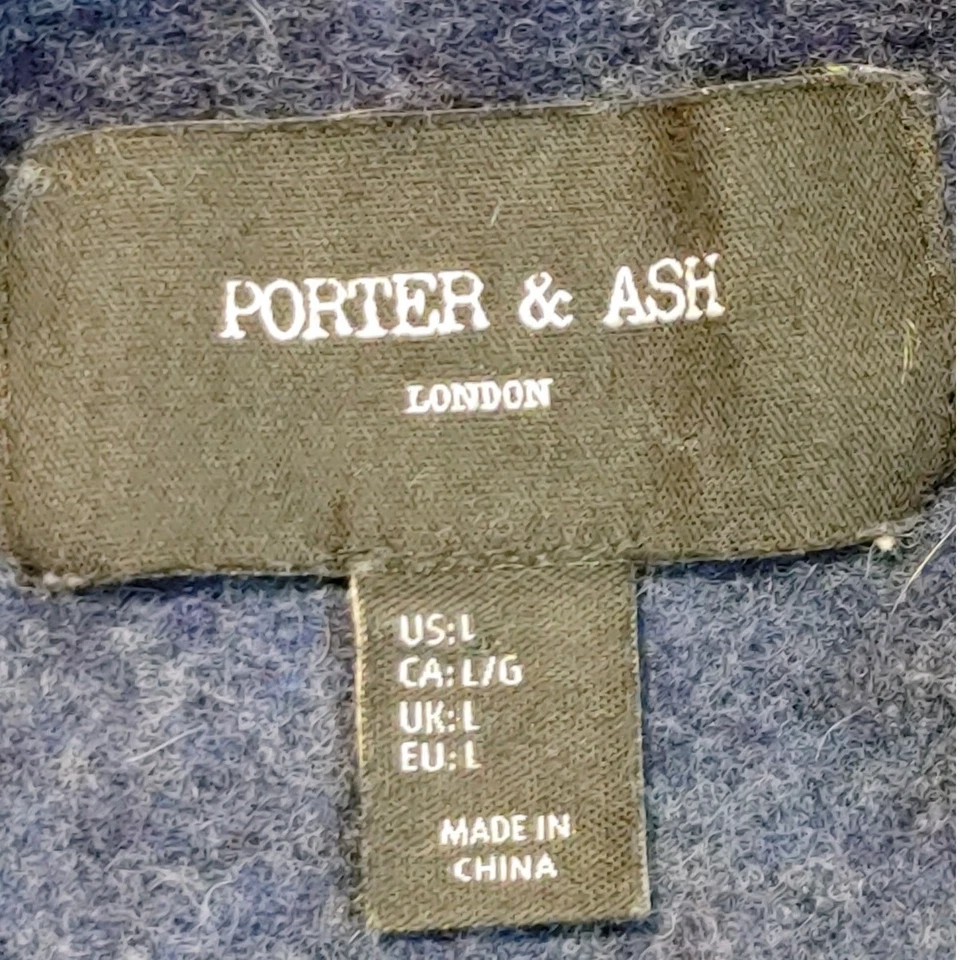 Blazer Abrigo Porter & Ash Lambs Mezcla Lana Botón Frontal Azul Mujer Talla L Foto 2 de 4