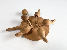 Russian Wooden Pecking Chicken Toy 13cm Retro Collectible Used