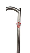 Aluminum Tactical Walking Cane with V Handle   Handmade Steampunk Brass Finish