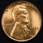 1933-D Lincoln Wheat Penny Cent Gem Uncirculated Red BU RD