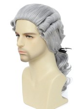 Judge Colonial Wig Long Wave Wigs for Men,Historical Colonial Costume,George Was