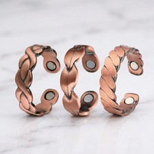 3 Pack Pure Copper Magnetic Rings - Arthritis Adjustable Ring Mix