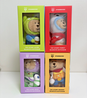 Starbucks Korea Toy Story Bearista Keychain Plush Doll Woody Buzz