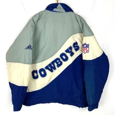 Vintage Dallas Cowboys Apex One Jacket Medium Full Zip Puffer Nfl Pro Line