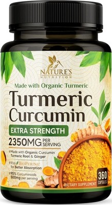 Turmeric Curcumin Supplement 1750mg with Organic Turmeric & Ginger Capsules