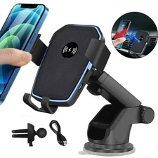 Universal 360° Wireless Fast Charger Car Mount Phone Holder Stand Stretchable US