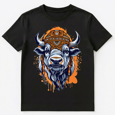 T-Shirt Büffel mit abstraktem dekorativem Design Grafik Unisex