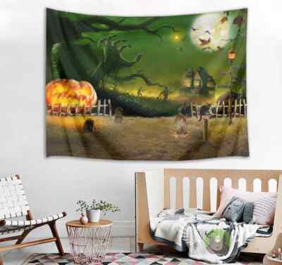 Green Tree Root Moon 3D Wall Hang Cloth Tapestry Fabric Decorations Decor