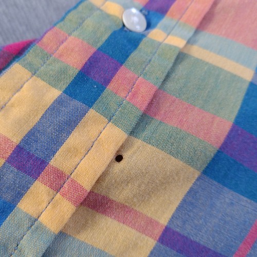 Fabricantes de camisas informales con botones para hombre M multicolor arco iris a cuadros - Imagen 9 de 10