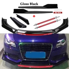 Front Bumper Lip Spoiler Splitter Rear Lip Side Skirt For Audi A3 A4 A5 A6 B7 B8