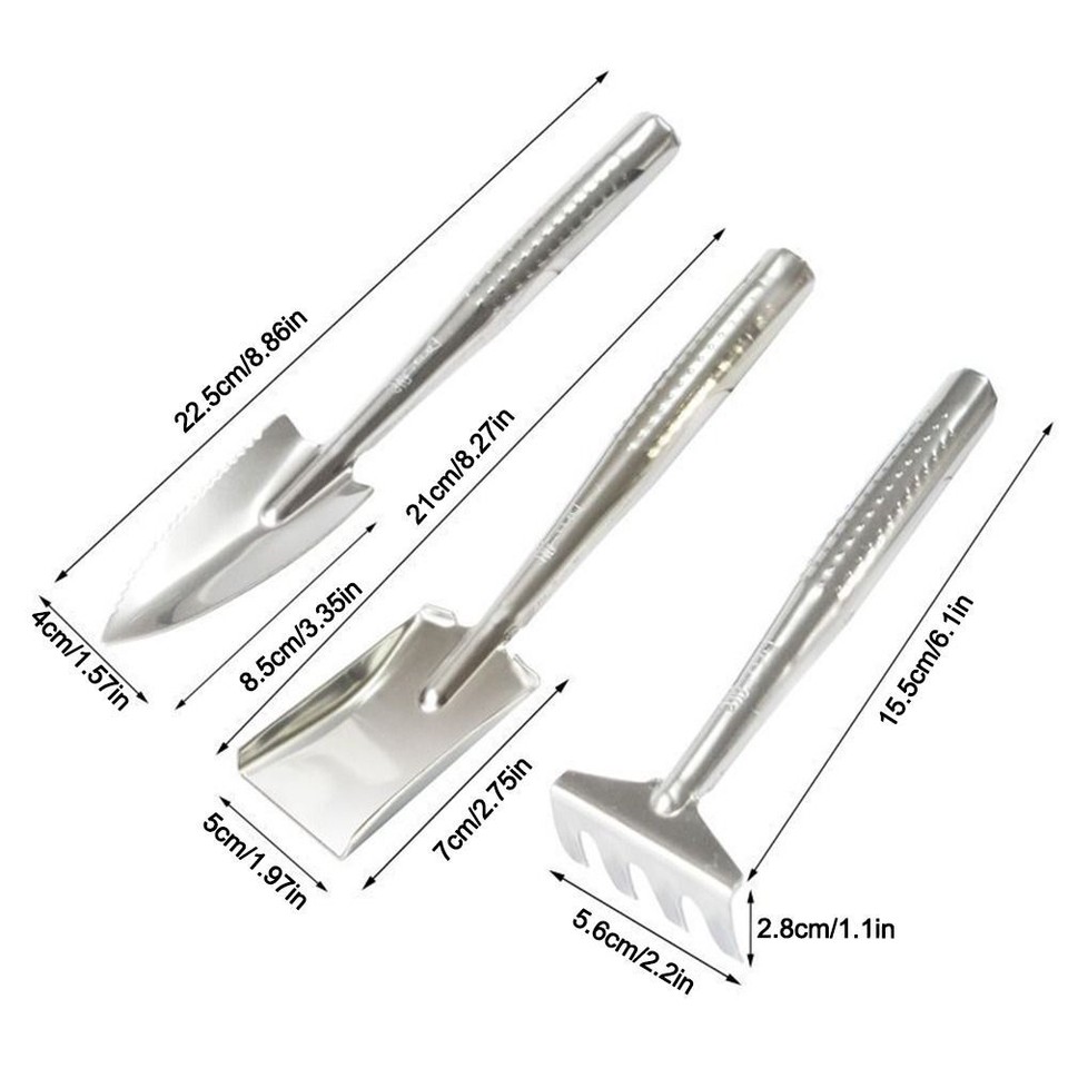 3Pcs Weeding Mini Gardening Tool Set Garden Shovel Rake Spade eBay