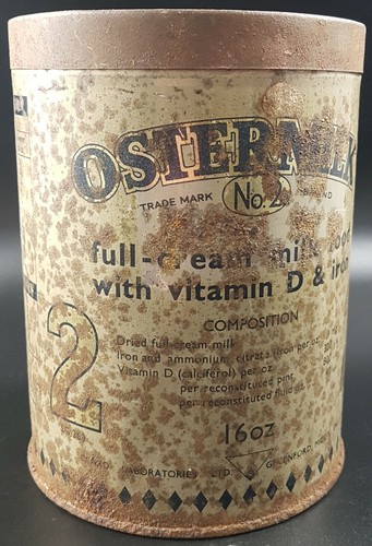 Leche de Pascua vintage 16 oz. Alimentos para bebés lata, con vitamina D y hierro, Greenford Inglaterra - Imagen 2 de 7