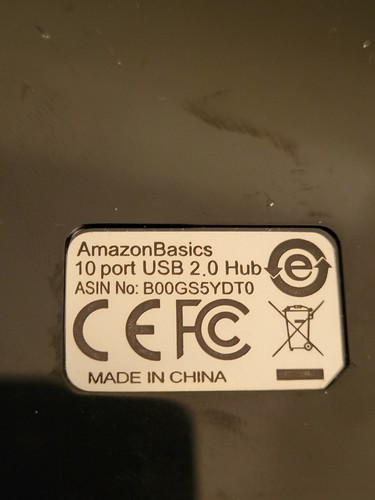 Amazon Basics 10 Port US 2.0 Hub With Power Adapter And Printer Connection - Picture 7 of 10