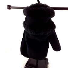 Black Soft Fuzzy Mittens Youth Size Winter Outer Wear Warm Snow Gloves E5-1800