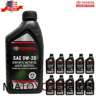 10 Quarts Genuine Toyota Lexus OEM 00279-0WQTE-01 Motor Oil SAE 0W20